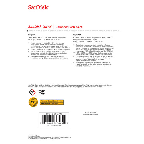 SanDisk 16GB Ultra CompactFlash Memory Card – Grow Consumer Service